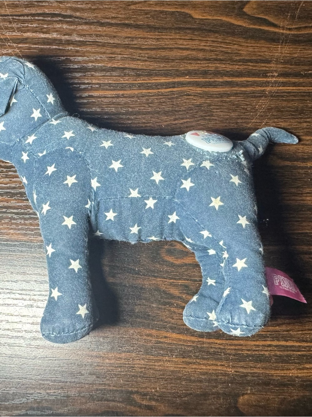 PreLoved Victorias Secret FADED Blue Stars Vote For PINK Collectible Dog FLAW